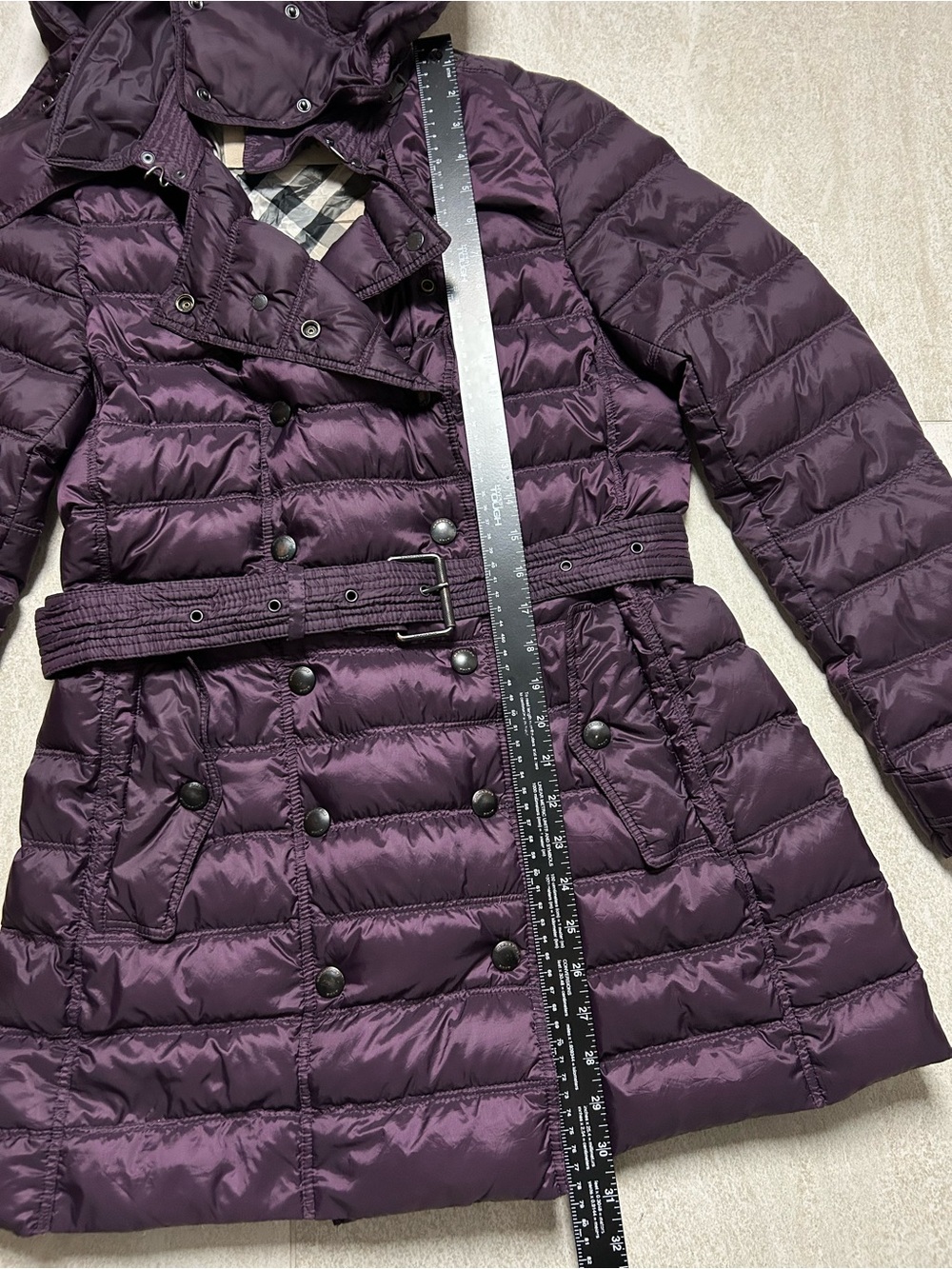BURBERRY BRIT DOUBLE BREASTED DOWN PUFFER COAT SIZE MEDIUM - Picture 16 of 16